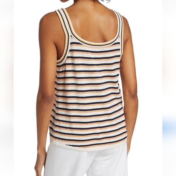 Nic+Zoe Vital Striped Sweater Tank Cream, Black, Mustard, Tan Size L - Picture 15 of 15